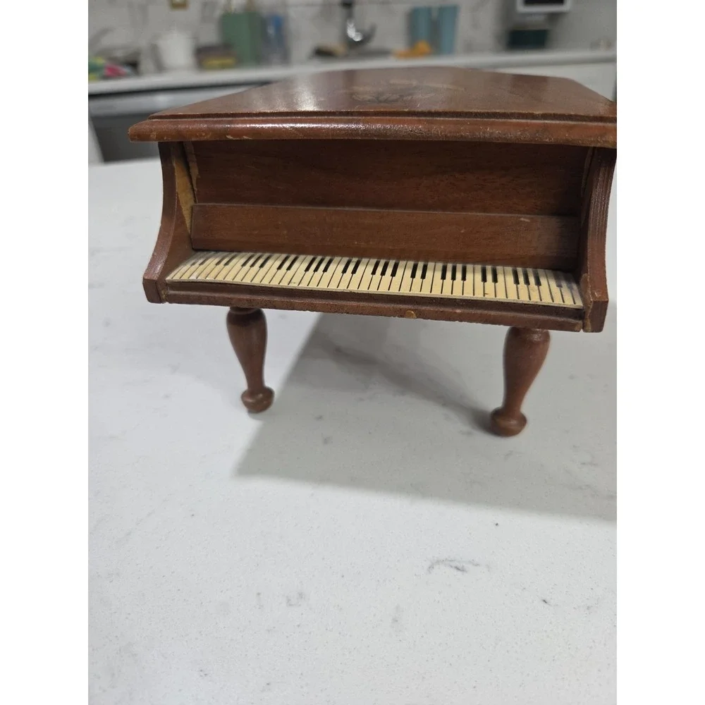 Vintage Swiss Grand Piano Music Box Music Southern Rose Working